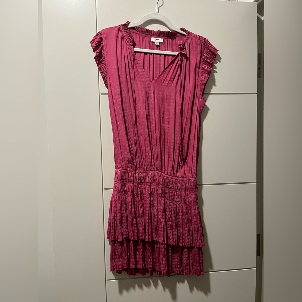 Size S Pink Current Air Pleated Mini Dress